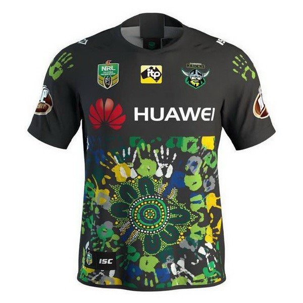 Maillot Rugby Canberra Raiders Édition Commémorative 2018 Noir Vert